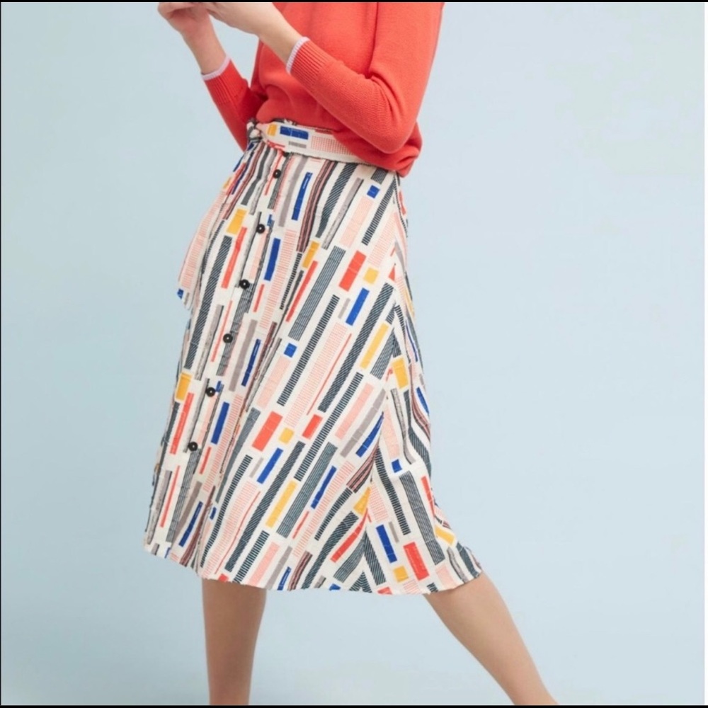 Anthropologie Textured Midi Skirt